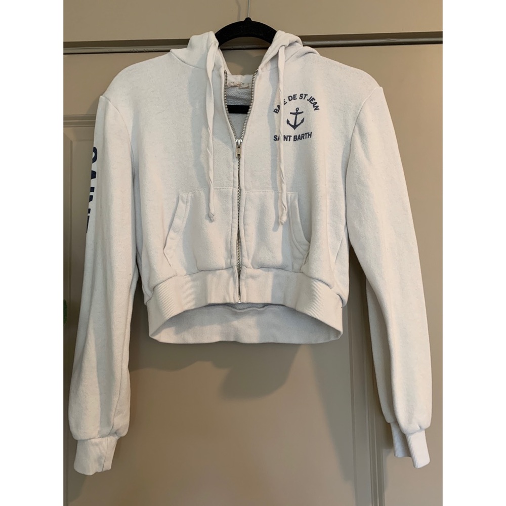 Crop zipped hoodie